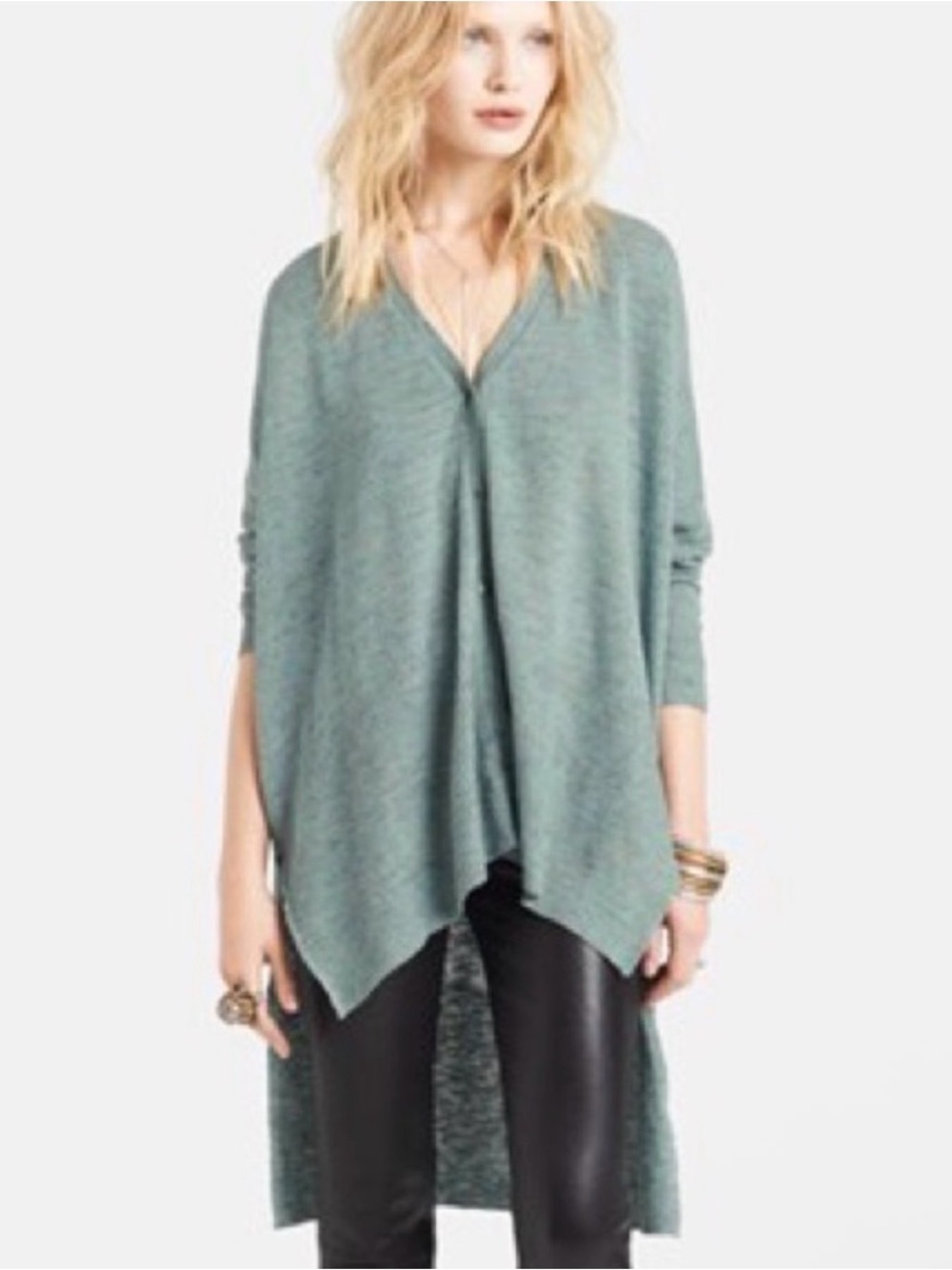 FREE PEOPLE TGIF MARLED HIGH LOW SWEATER XS